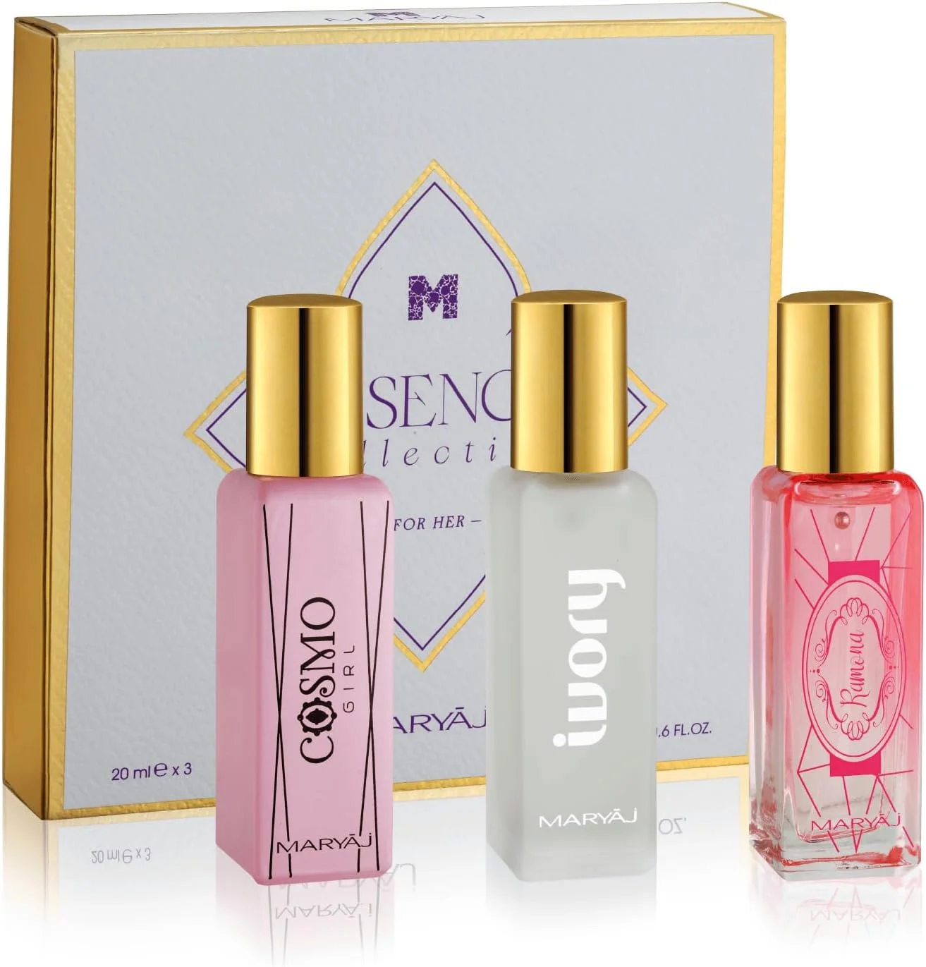 مجموعه مینیاتوری ادو پرفیوم زنانه Maryaj Essence Collection - بسته 3 عددی (هر کدام 20 میلی لیتر) مجموعه مینیاتوری ادو پرفیوم زنانه Maryaj Essence Collection - بسته 3 عددی (هر کدام 20 میلی لیتر)