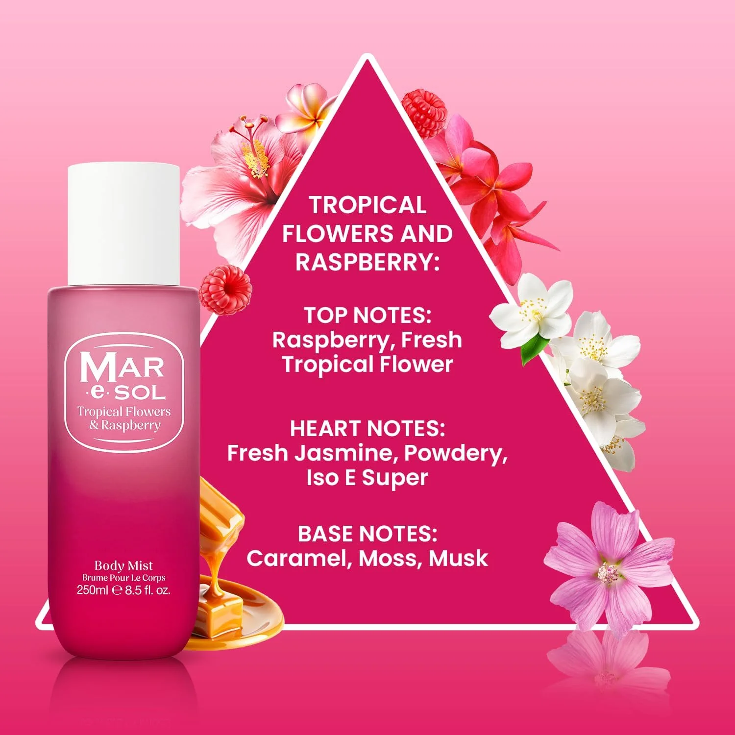 بادی میست زنانه مار.ای.سول مدل Tropical Flowers & Raspberry، 250 میلی لیتر - رایحه ای ماندگار و با طراوت تابستانی با گل های گرمسیری عجیب و غریب و توت های آبدار بادی میست زنانه مار.ای.سول مدل Tropical Flowers & Raspberry، 250 میلی لیتر - رایحه ای ماندگار و با طراوت تابستانی با گل های گرمسیری عجیب و غریب و توت های آبدار