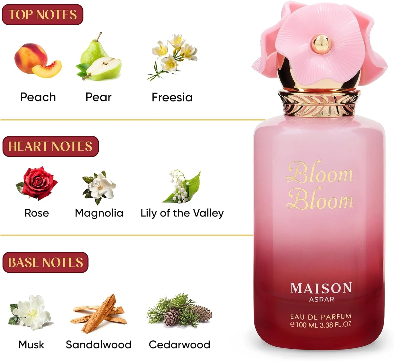اسپری ادو پرفیوم زنانه Maison Asrar Bloom Bloom - عطر لوکس ماندگار، رایحه ممتاز، عطر ممتاز یونیسکس | 100 میلی لیتر اسپری ادو پرفیوم زنانه Maison Asrar Bloom Bloom - عطر لوکس ماندگار، رایحه ممتاز، عطر ممتاز یونیسکس | 100 میلی لیتر