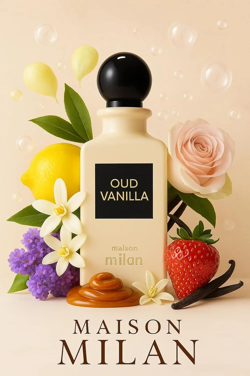 ادکلن унисекс Maison Milan Vanilla Oud – ادو پرفیوم ماندگار، 90 میلی لیتر – رایحه لوکس و شیک برای آقایان و بانوان – ساخت امارات