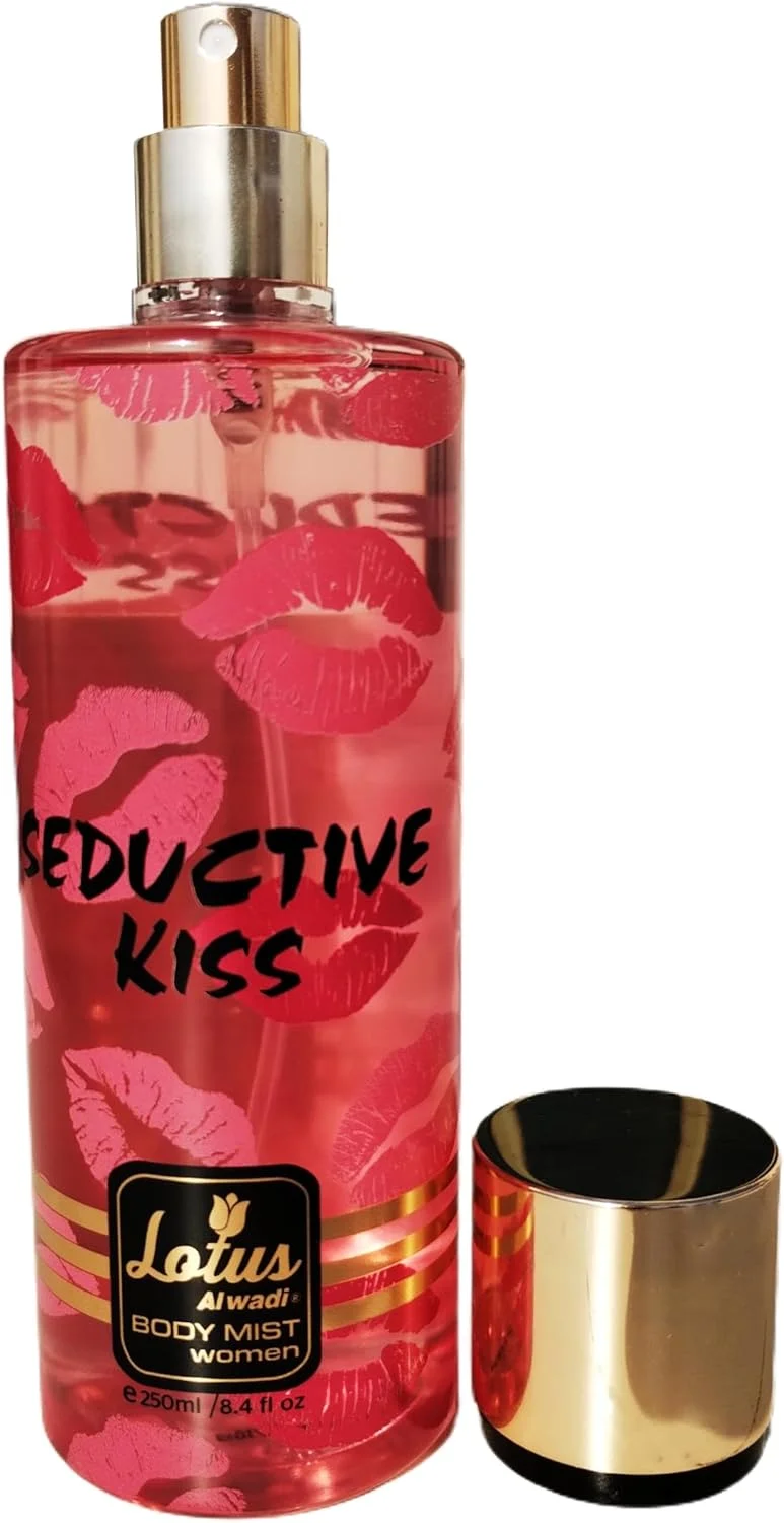 لوتوس الوادی، عطر Seductive Kiss، بادی میست زنانه، مجموعه Signature، 250 میلی لیتر (ست هدیه 6 تکه)