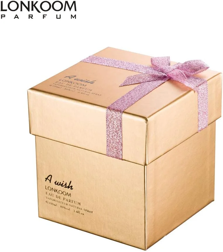 ادکلن زنانه حلال LONKOOM HALAL EDP با رایحه شیرین و میوه ای، اسپری ضد باکتریایی A WISH GOLD 100ml