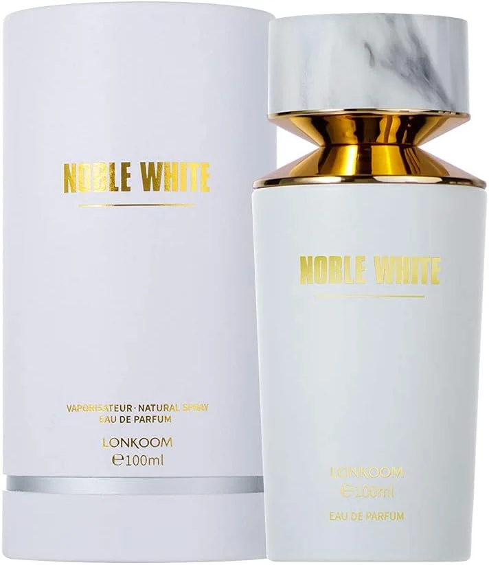 عطر زنانه LONKOOM با ماندگاری طولانی رایحه گل، نت های چوبی مشک، ادو پرفیوم NOBLE White Lady's 100ml عطر للجنسين