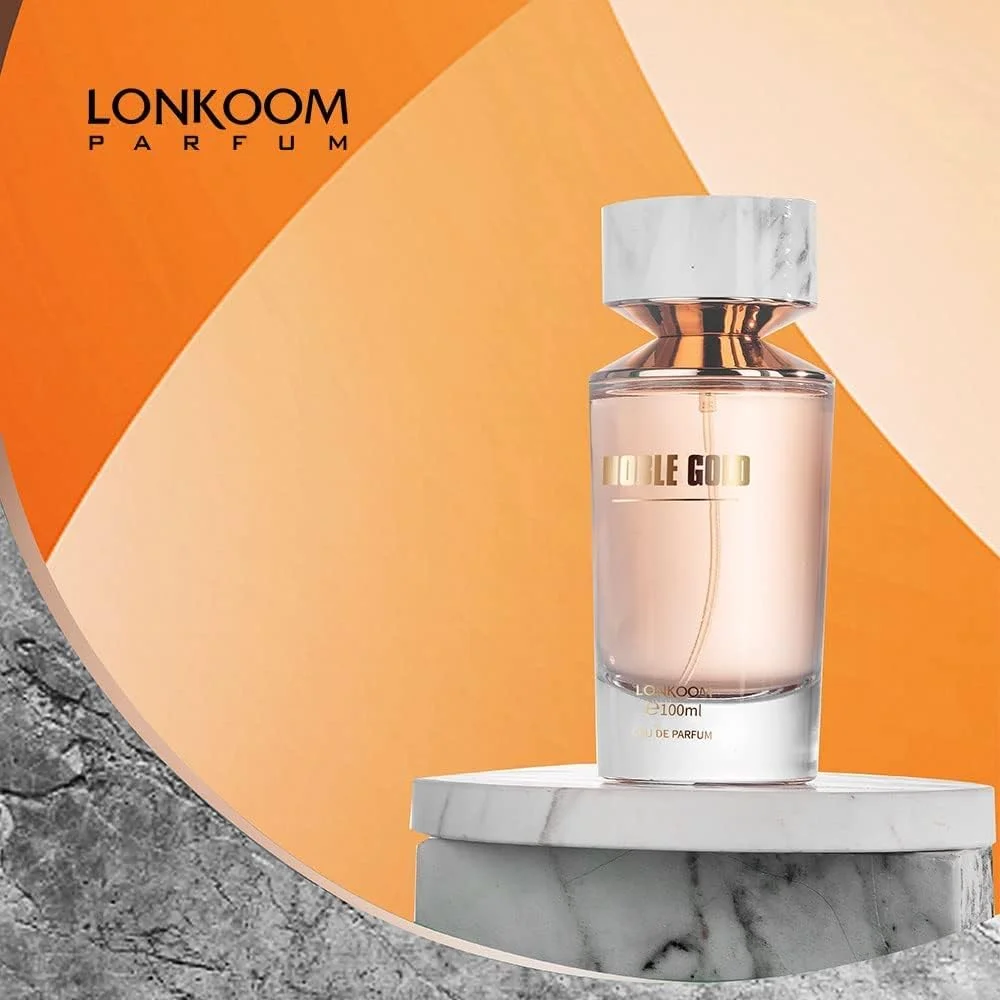 عطر زنانه LONKOOM با رایحه وانیل شیرین، شرقی-گلی، ادو پرفیوم NOBLE Gold حجم 100 میلی لیتر، عطر للجنسين عطر زنانه LONKOOM با رایحه وانیل شیرین، شرقی-گلی، ادو پرفیوم NOBLE Gold حجم 100 میلی لیتر، عطر للجنسين