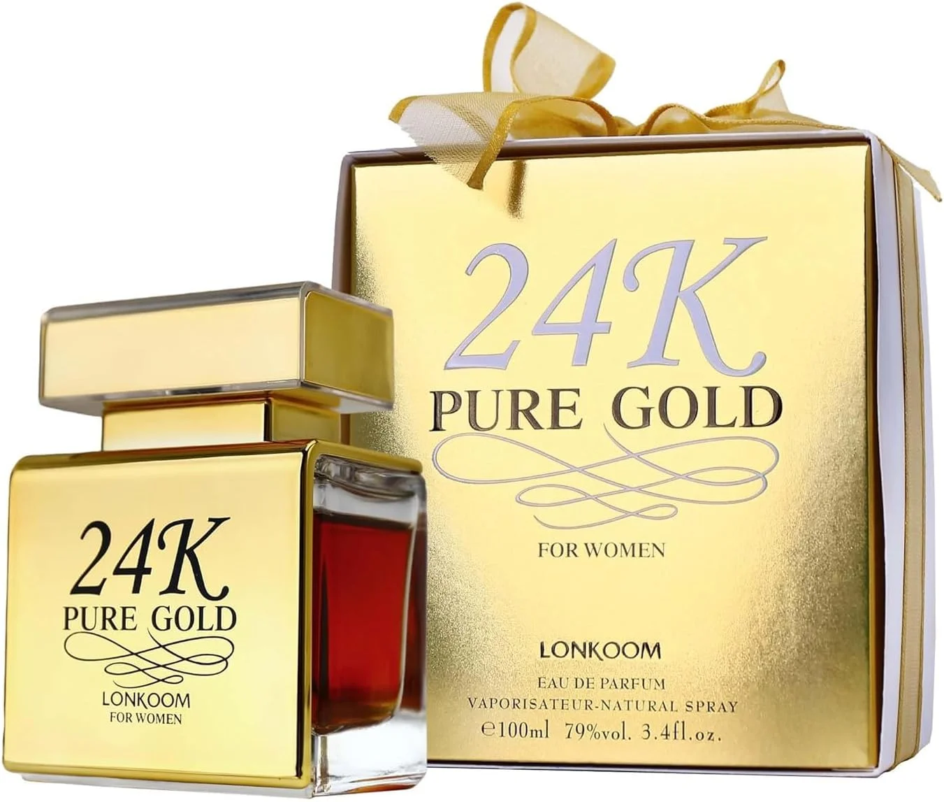 ادکلن زنانه لونکوم مدل 24K GOLD با رایحه شیرین و میوه ای و خاصیت ضد باکتریال 100 میلی لیتر