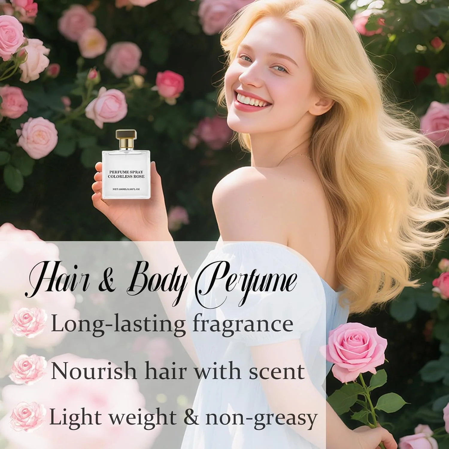 عطر زنانه با رایحه رز LBOYLOVE®، اسپری عطر فرمونی ماندگار برای مو و بدن، عطر با رایحه شیرین گل، 100 میلی لیتر / 3.38 Fl.OZ عطر زنانه با رایحه رز LBOYLOVE®، اسپری عطر فرمونی ماندگار برای مو و بدن، عطر با رایحه شیرین گل، 100 میلی لیتر / 3.38 Fl.OZ