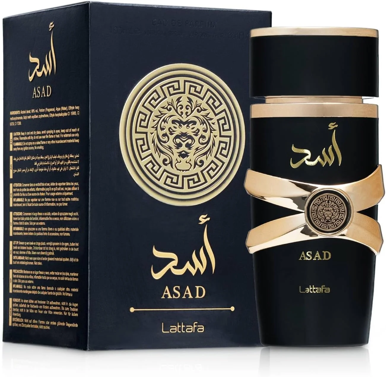 عطر وارداتی لوکس و ماندگار لطافه اسد، عطر عود و مشک با طراوت ممتاز، ادو پرفیوم 100 میلی لیتر، عطر یونیسکس (بسته 1 عددی)