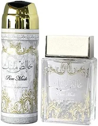 عطر خالص مشک لطافه مردانه و زنانه EDP 100ml + دئودورانت عطر خالص مشک لطافه مردانه و زنانه EDP 100ml + دئودورانت