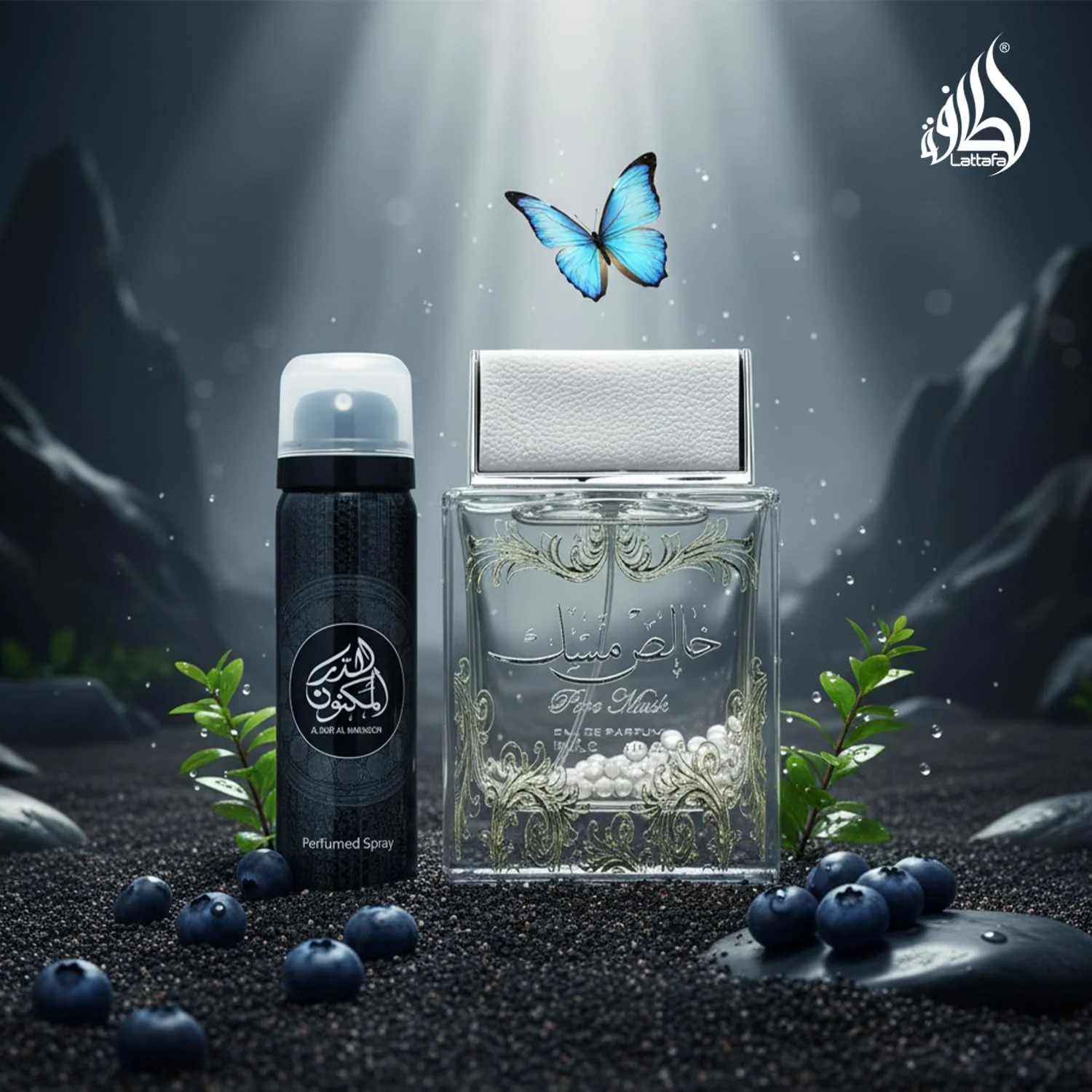 ادکلن унисекс لطافه Pure Musk Eau de Parfum، ۱۰۰ میلی لیتر به همراه اسپری دئودورانت ۵۰ میلی لیتر ادکلن унисекс لطافه Pure Musk Eau de Parfum، ۱۰۰ میلی لیتر به همراه اسپری دئودورانت ۵۰ میلی لیتر