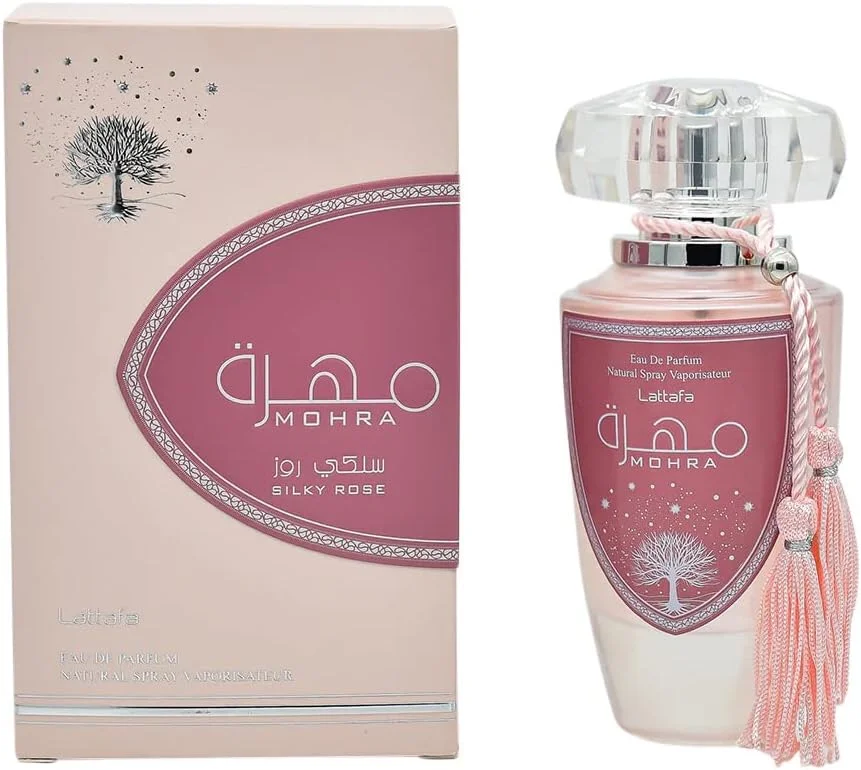 عطر زنانه لطافه مهرا رز ابریشمی 100 میلی لیتر | رایحه لوکس و ماندگار | ادو پرفیوم | رایحه تمام روز |