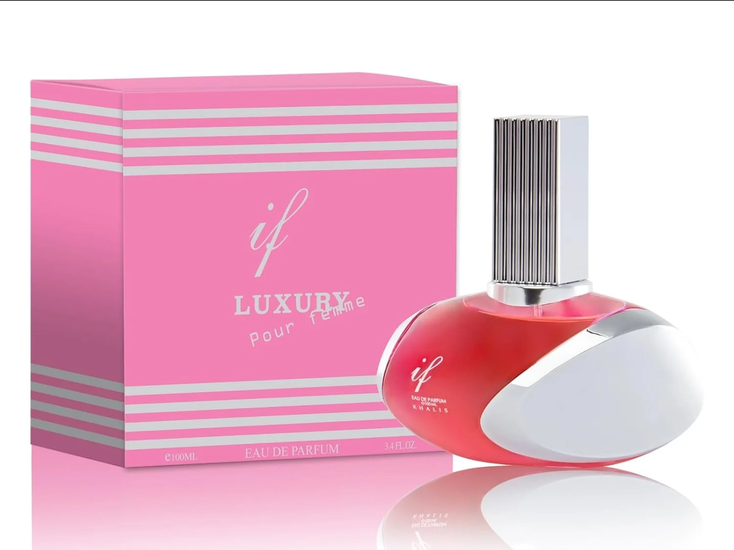 عطر زنانه خالص پرفیومز مدل IF New Luxury، حجم 100 میلی لیتر، رایحه گلی-میوه ای، تمشک، گل مریم، شکوفه پرتقال، یاس سامباک، شیر