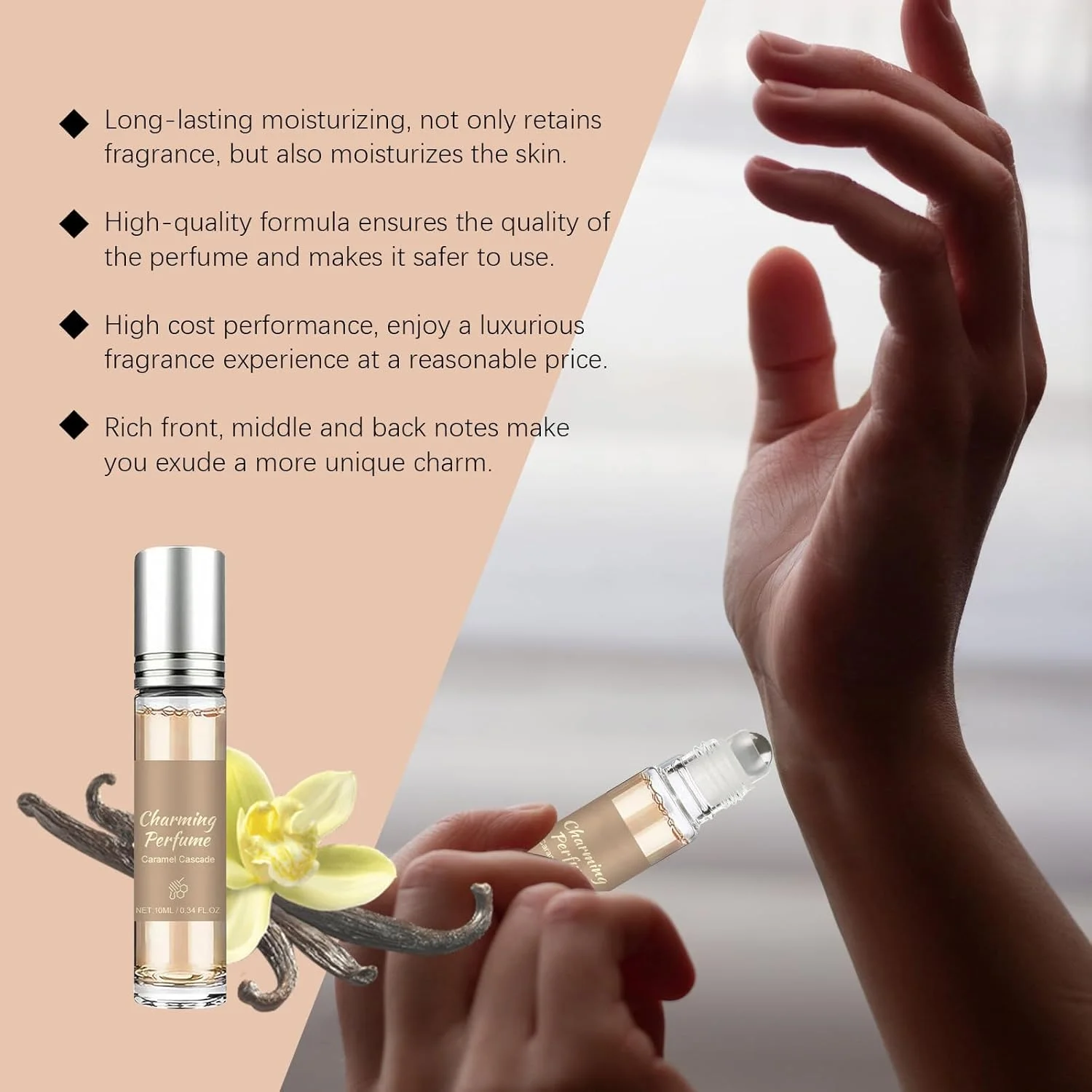 روغن عطر رولی زنانه کارامل کاسکید KASTWAVE، 10 میلی لیتر، عطر ادو تویلت با رایحه آب نبات شیرین، رولر ادکلن ماندگار برای شب قرار، مسافرت، استفاده هدیه روغن عطر رولی زنانه کارامل کاسکید KASTWAVE، 10 میلی لیتر، عطر ادو تویلت با رایحه آب نبات شیرین، رولر ادکلن ماندگار برای شب قرار، مسافرت، استفاده هدیه