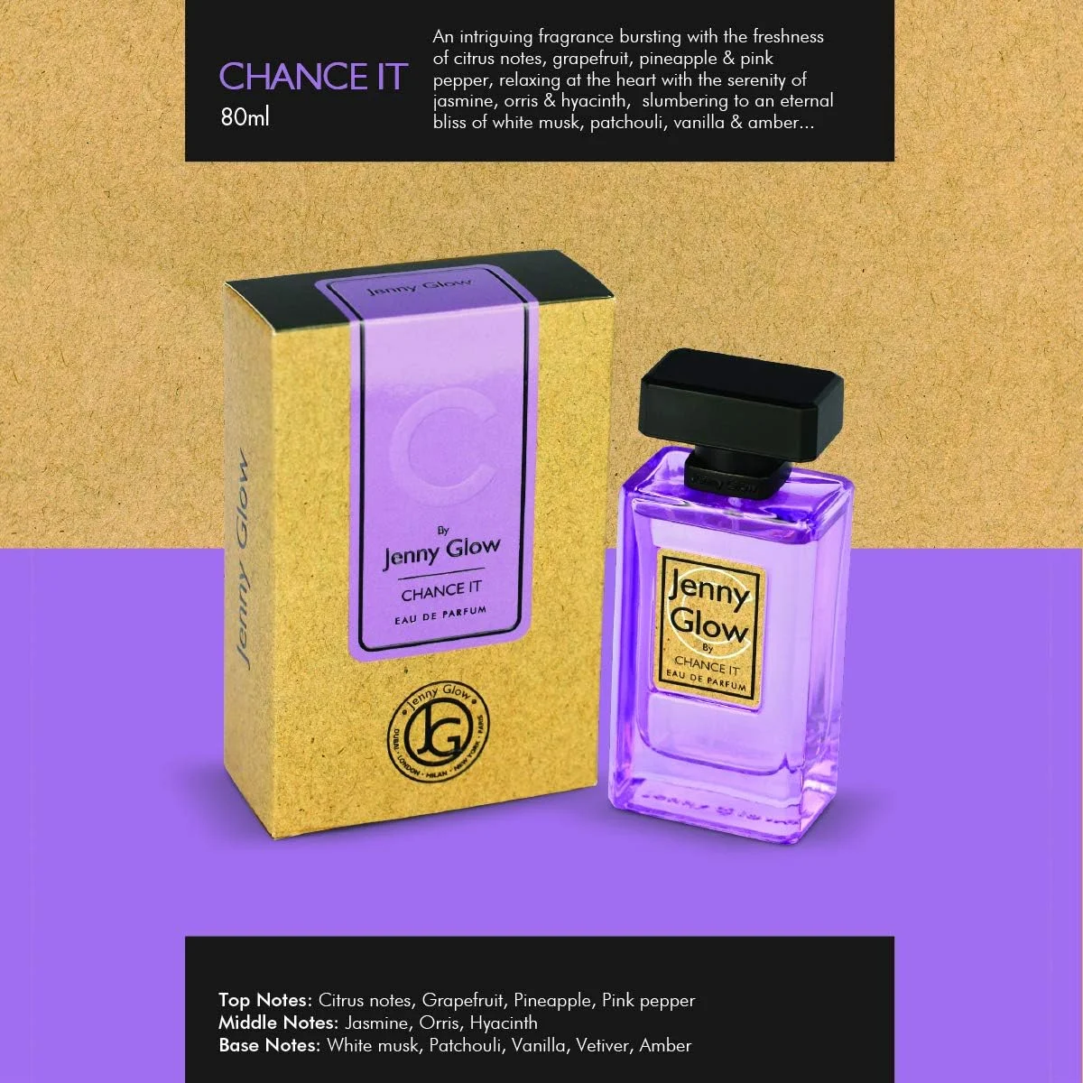 جنی گلو سی بای گلو چنس ایت унисекс، عطر خالص، ادو پرفیوم 80 میلی لیتر، از خانه استرلینگ