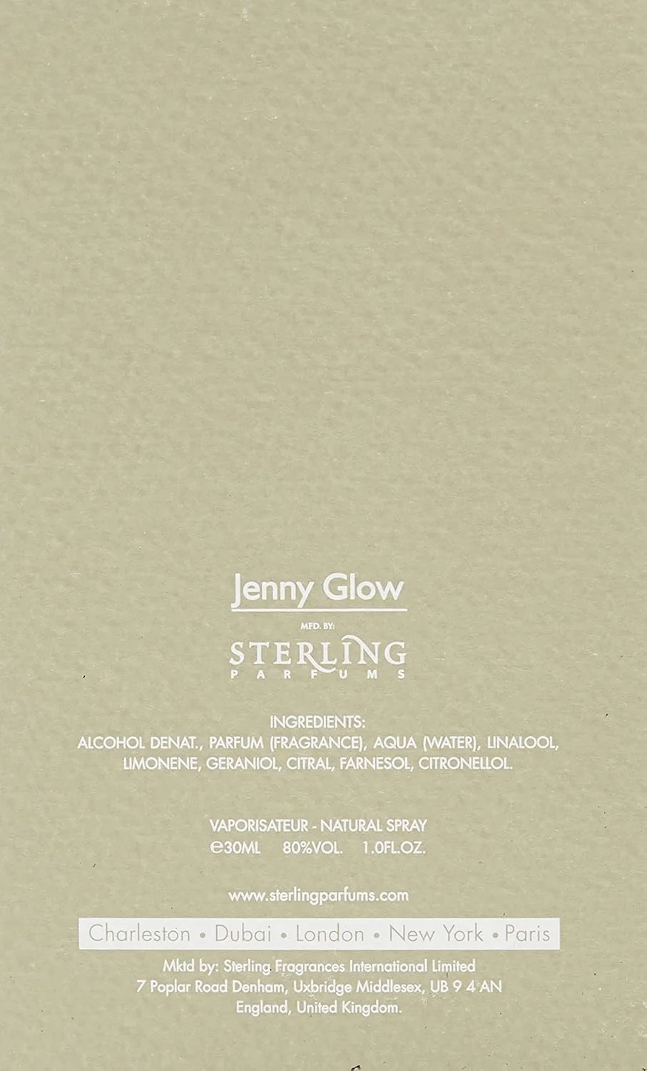 عطر زنانه JENNY GLOW با رایحه ریحان - 30 میلی لیتر