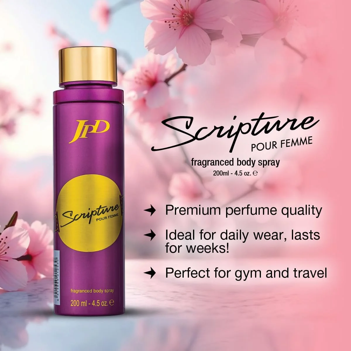 پک هدیه دو تکه زنانه Jean Paul Dupont (JPD) Scripture Pour Femme - ادو پرفیوم 100 میلی لیتر + اسپری بدن 200 میلی لیتر - هدیه برای او - ست هدیه عطر - رایحه های تازه و چوبی