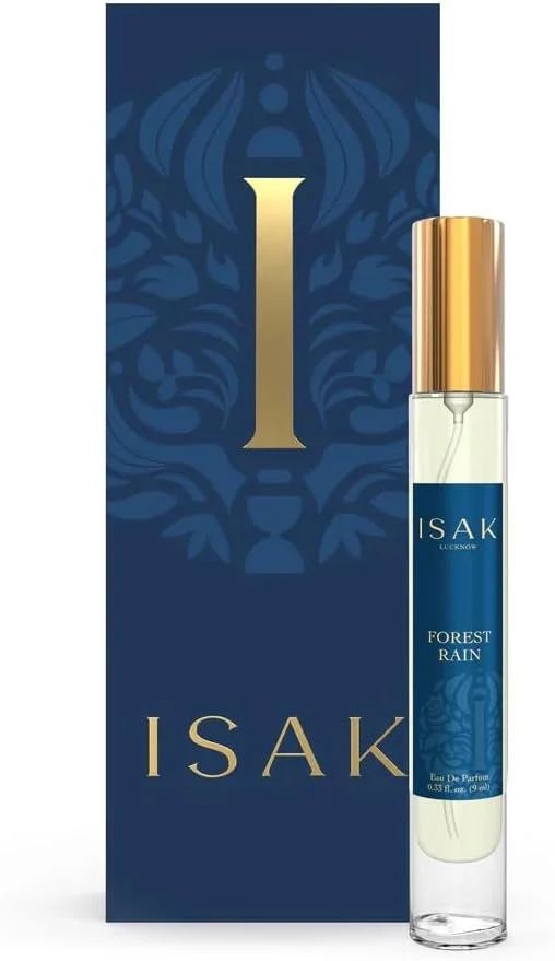 عطر جنگلی باران ایساک унисекс | ادو پرفیوم | عطرهای ممتاز برای مردان، زنان | پتریچور، لیمو، یاس بنفش | تازه، ماندگار، سایز مسافرتی - 9 میلی لیتر
