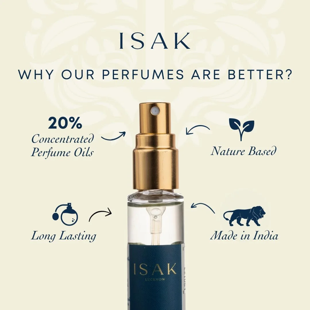 عطر جنگلی باران ایساک унисекс | ادو پرفیوم | عطرهای ممتاز برای مردان، زنان | پتریچور، لیمو، یاس بنفش | تازه، ماندگار، سایز مسافرتی - 9 میلی لیتر