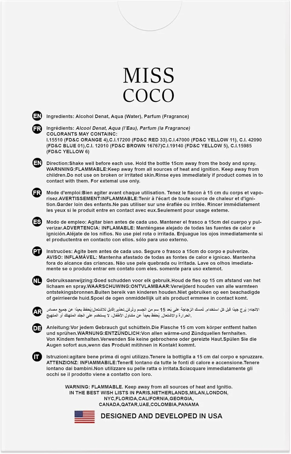 عطر زنانه هیبرید اند کامپانی مدل Miss Coco ادو پرفیوم اسپری طبیعی رایحه ای احساسی، 100 میلی لیتر