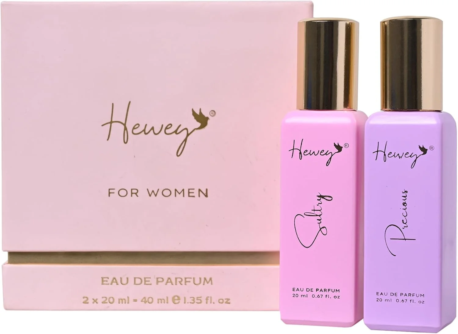 مجموعه دو عددی عطر مایع زنانه Hewey Precious And Sultry 2X20 میلی لیتر | ادو پرفیوم | رایحه ای تازه و ماندگار، عطر لوکس | مناسب روز و شب، هدیه لوکس