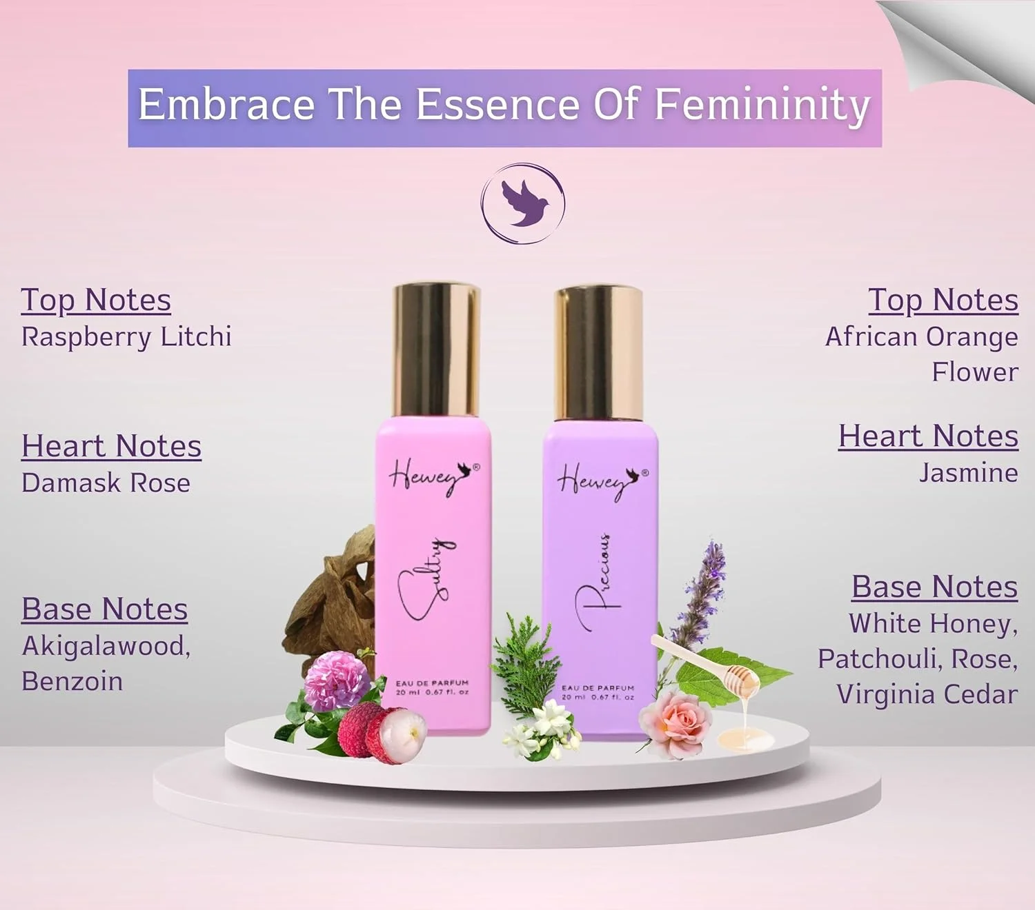مجموعه دو عددی عطر مایع زنانه Hewey Precious And Sultry 2X20 میلی لیتر | ادو پرفیوم | رایحه ای تازه و ماندگار، عطر لوکس | مناسب روز و شب، هدیه لوکس مجموعه دو عددی عطر مایع زنانه Hewey Precious And Sultry 2X20 میلی لیتر | ادو پرفیوم | رایحه ای تازه و ماندگار، عطر لوکس | مناسب روز و شب، هدیه لوکس