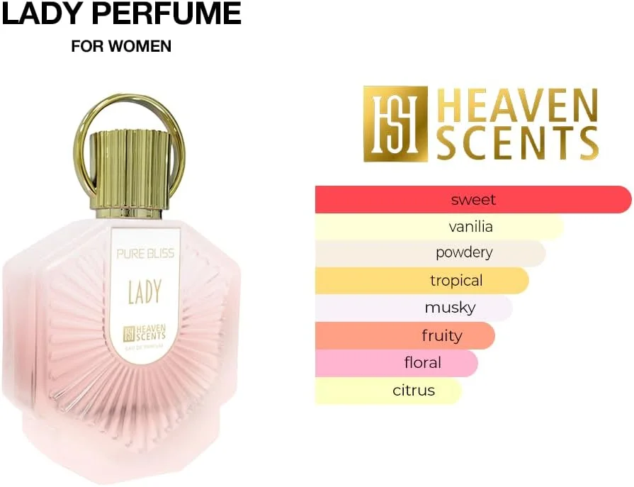 عطر زنانه و مردانه Heaven Scents Lady، ادو پرفیوم اسپری، 100 میلی لیتر