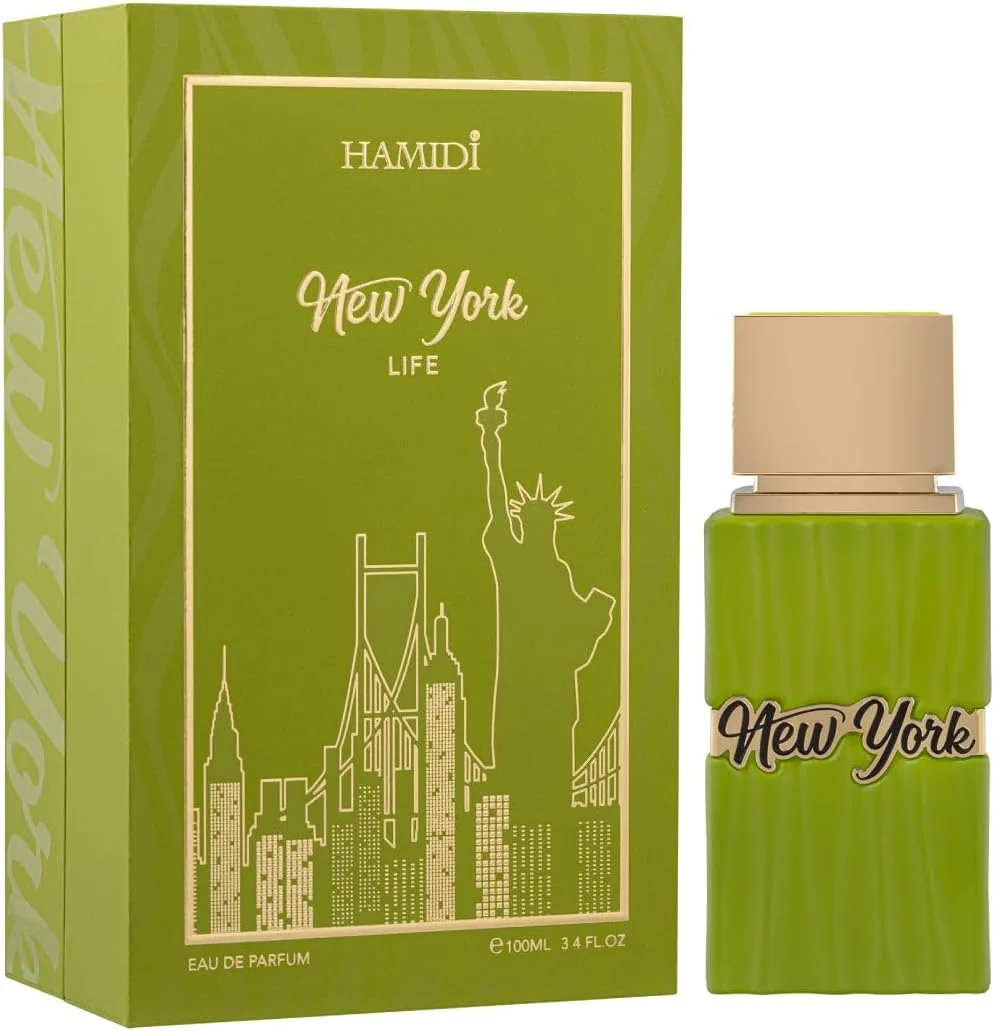 ادو پرفیوم زنانه حمیدی نیویورک لایف گرین 100 میلی لیتر، عطر زنانه، رایحه گلی شیرین ماندگار با ترنج، بستنی، گلابی، مارشمالو و سدر ادو پرفیوم زنانه حمیدی نیویورک لایف گرین 100 میلی لیتر، عطر زنانه، رایحه گلی شیرین ماندگار با ترنج، بستنی، گلابی، مارشمالو و سدر