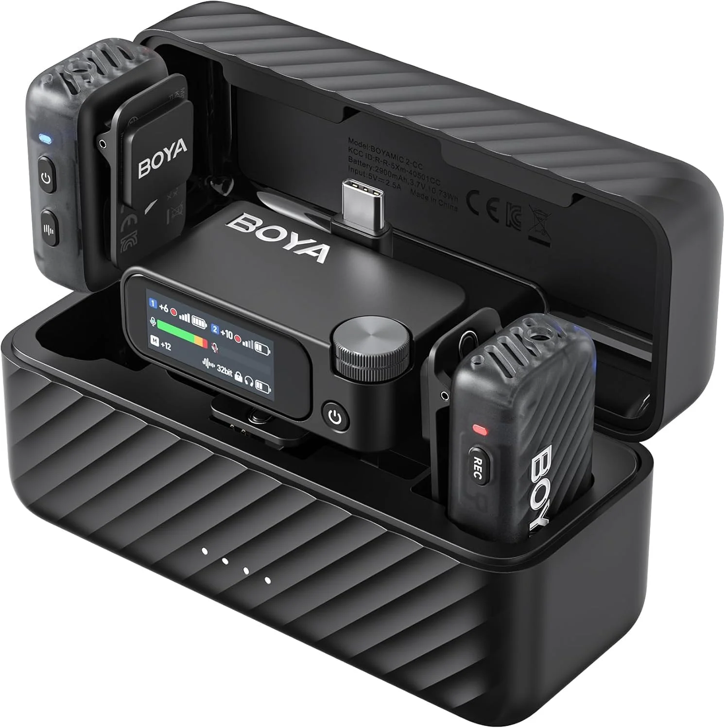 میکروفون یقه ای بی سیم BOYA BOYAMIC2 برای آیفون 16/15 و اندروید و دوربین DSLR، حذف نویز هوش مصنوعی، تنظیم هوشمند EQ، مانیتورینگ واقعی، عمر باتری 30 ساعته و جعبه شارژ برای ولاگ، یوتیوب، پادکست و تیک تاک