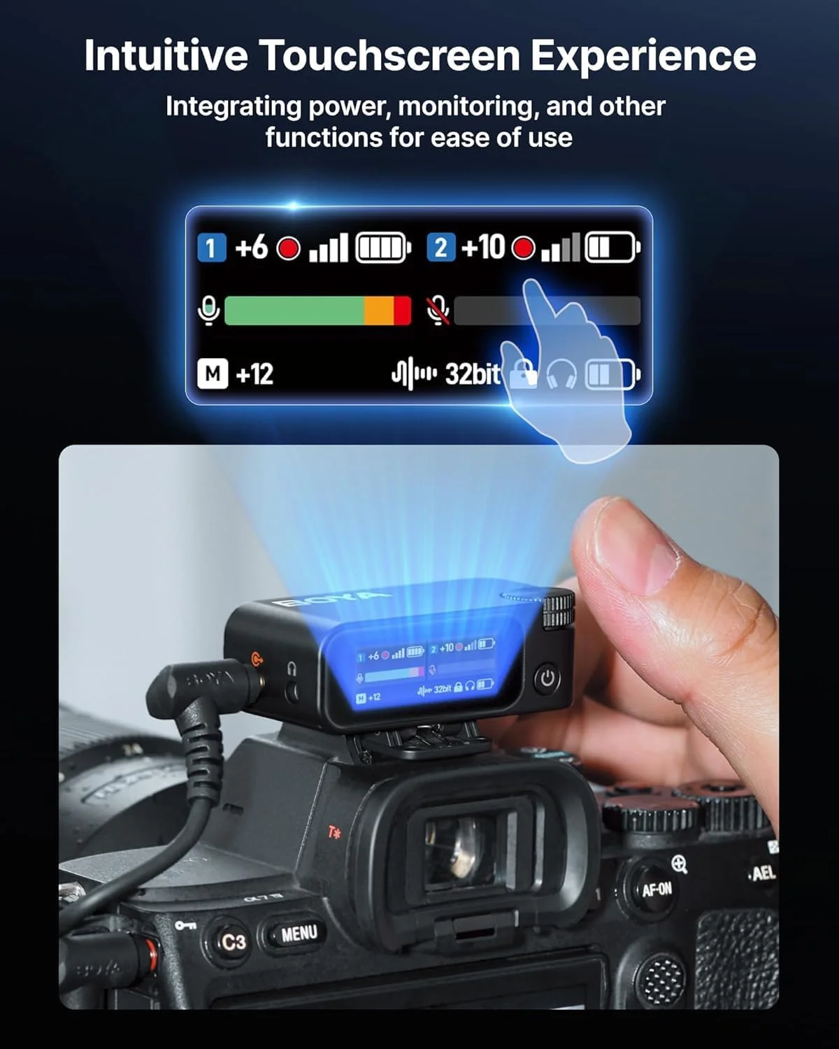 میکروفون یقه ای بی سیم BOYA BOYAMIC2 برای آیفون 16/15 و اندروید و دوربین DSLR، حذف نویز هوش مصنوعی، تنظیم هوشمند EQ، مانیتورینگ واقعی، عمر باتری 30 ساعته و جعبه شارژ برای ولاگ، یوتیوب، پادکست و تیک تاک
