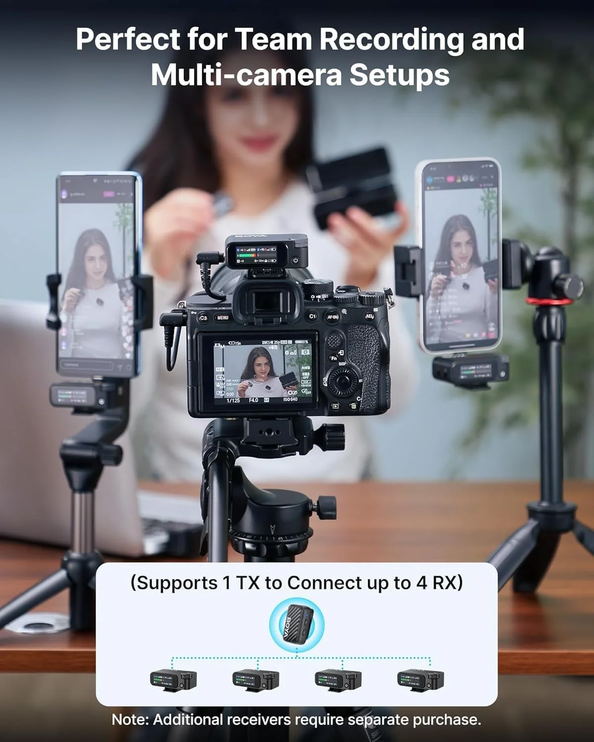 میکروفون یقه ای بی سیم BOYA BOYAMIC2 برای آیفون 16/15 و اندروید و دوربین DSLR، حذف نویز هوش مصنوعی، تنظیم هوشمند EQ، مانیتورینگ واقعی، عمر باتری 30 ساعته و جعبه شارژ برای ولاگ، یوتیوب، پادکست و تیک تاک