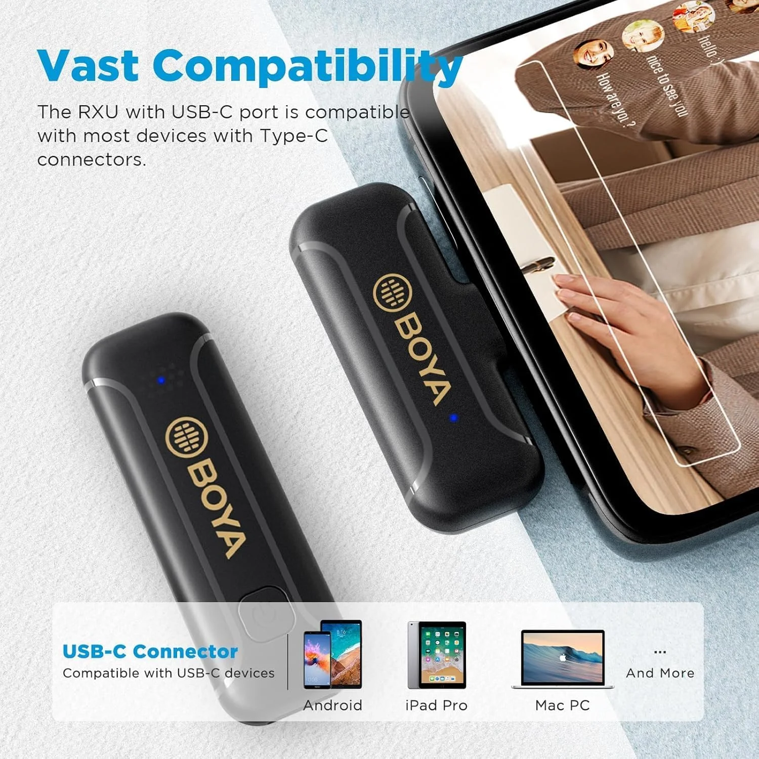 میکروفون یقه ای بی سیم BOYA 2.4GHz برای آیفون 7/8/x/11/12 آیپد، میکروفون های کوچک گیره ای برای ضبط ولاگ، استریم، مصاحبه، یوتیوب با لایتنینگ BY-WM3T2-D1 1 فرستنده 1 گیرنده میکروفون یقه ای بی سیم BOYA 2.4GHz برای آیفون 7/8/x/11/12 آیپد، میکروفون های کوچک گیره ای برای ضبط ولاگ، استریم، مصاحبه، یوتیوب با لایتنینگ BY-WM3T2-D1 1 فرستنده 1 گیرنده