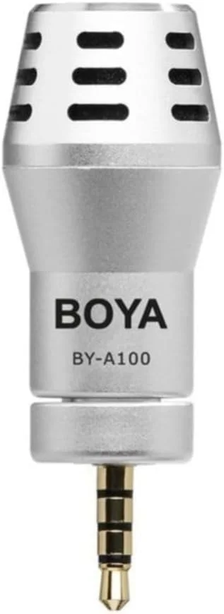میکروفون کندانسور همه جهته BOYA BY-A100 برای آیفون 7 6 6s 5 5s آیپد آیپاد ضبط صدا پخش مشکی