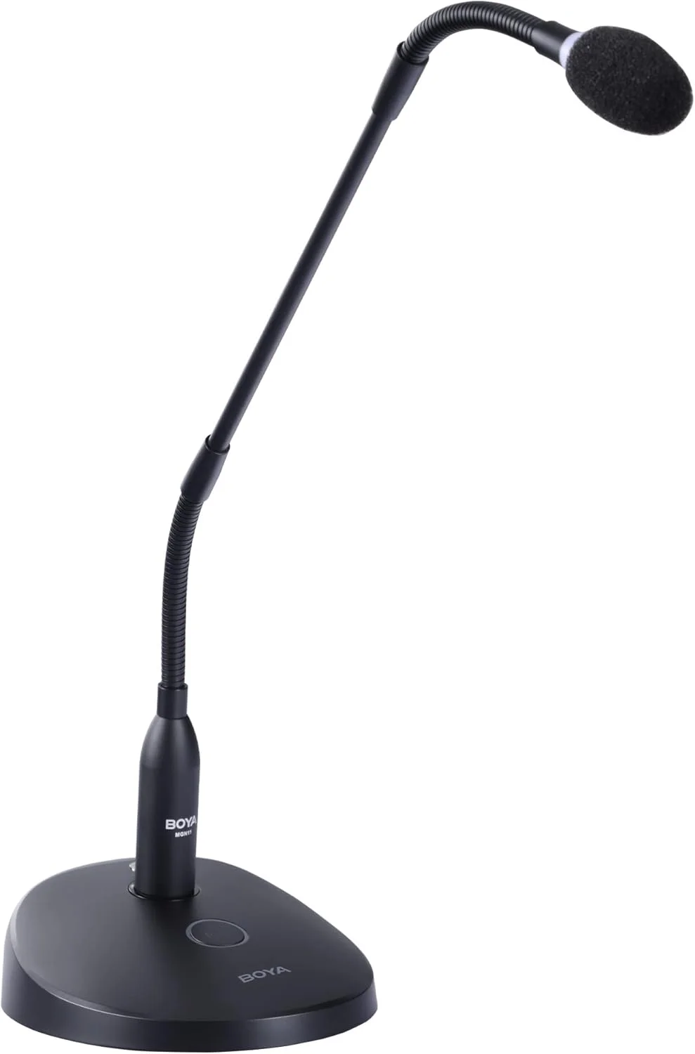 میکروفون کندانسر گردن غازی 18 اینچی BOYA با پایه رومیزی، نشانگر LED - میکروفون پودیوم برای کنفرانس، جلسه، پخش زنده ویدئویی، سخنرانی، سخنرانی، پادکست (رابط XLR مدل BY-GM18CB)