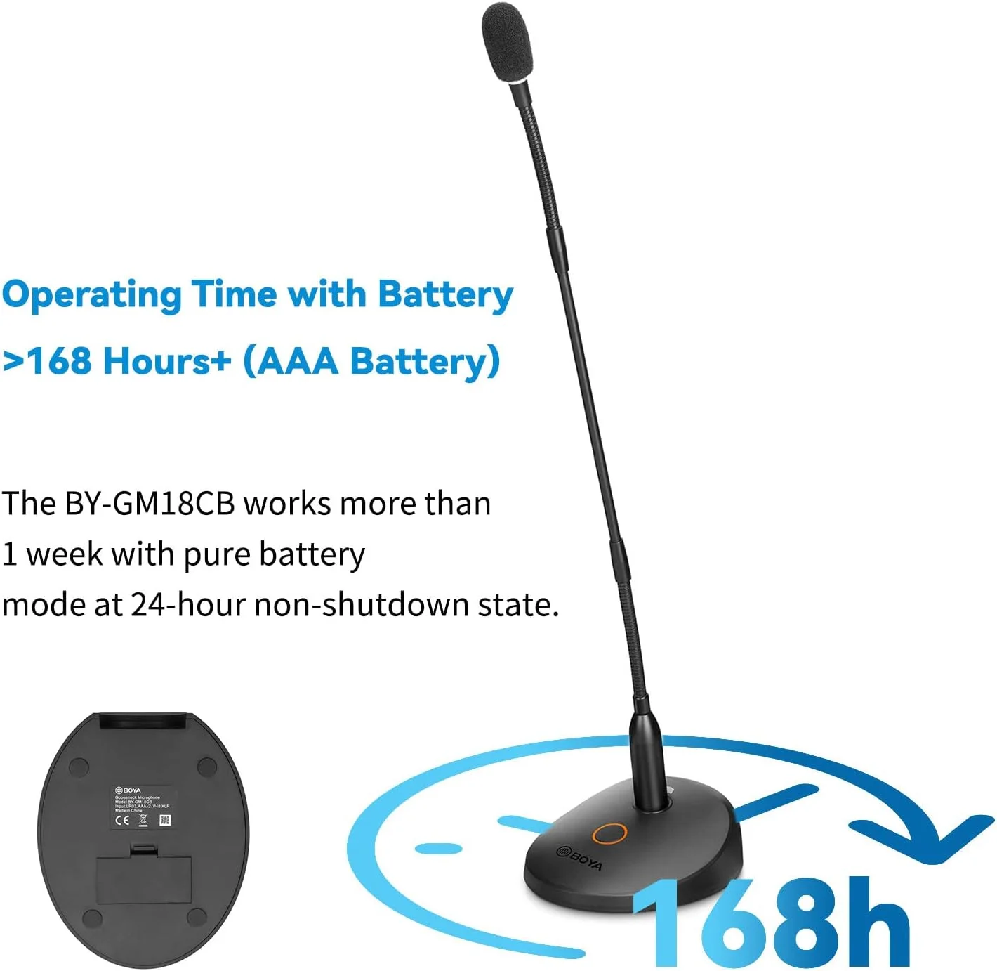 میکروفون کندانسر گردن غازی 18 اینچی BOYA با پایه رومیزی، نشانگر LED - میکروفون پودیوم برای کنفرانس، جلسه، پخش زنده ویدئویی، سخنرانی، سخنرانی، پادکست (رابط XLR مدل BY-GM18CB) میکروفون کندانسر گردن غازی 18 اینچی BOYA با پایه رومیزی، نشانگر LED - میکروفون پودیوم برای کنفرانس، جلسه، پخش زنده ویدئویی، سخنرانی، سخنرانی، پادکست (رابط XLR مدل BY-GM18CB)