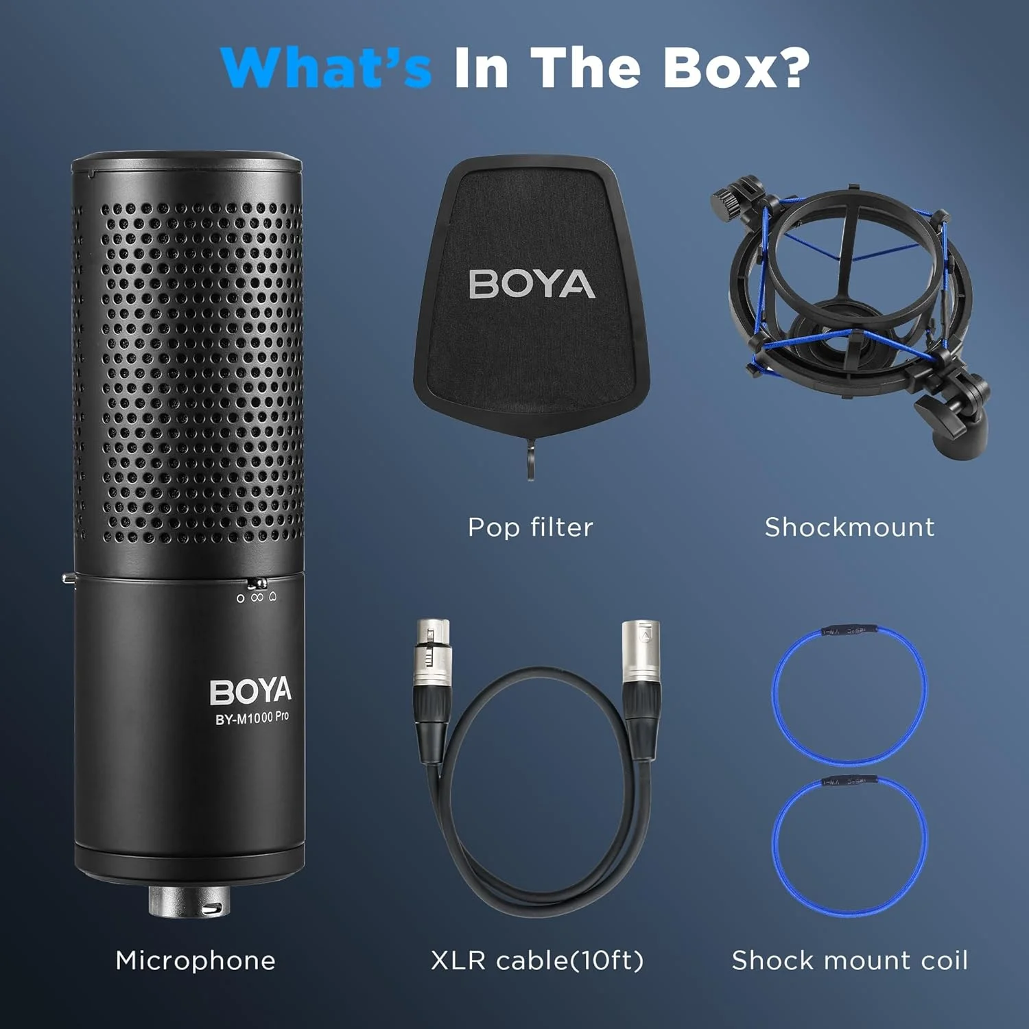 میکروفون کاندنسر دیافراگم بزرگ حرفه ای BOYA BY-M1000 Pro، میکروفون ضبط صدای فانتوم پاور 48 ولت، مناسب برای ضبط خانگی، تولید پادکست و پخش زنده در یوتیوب و فیسبوک میکروفون کاندنسر دیافراگم بزرگ حرفه ای BOYA BY-M1000 Pro، میکروفون ضبط صدای فانتوم پاور 48 ولت، مناسب برای ضبط خانگی، تولید پادکست و پخش زنده در یوتیوب و فیسبوک