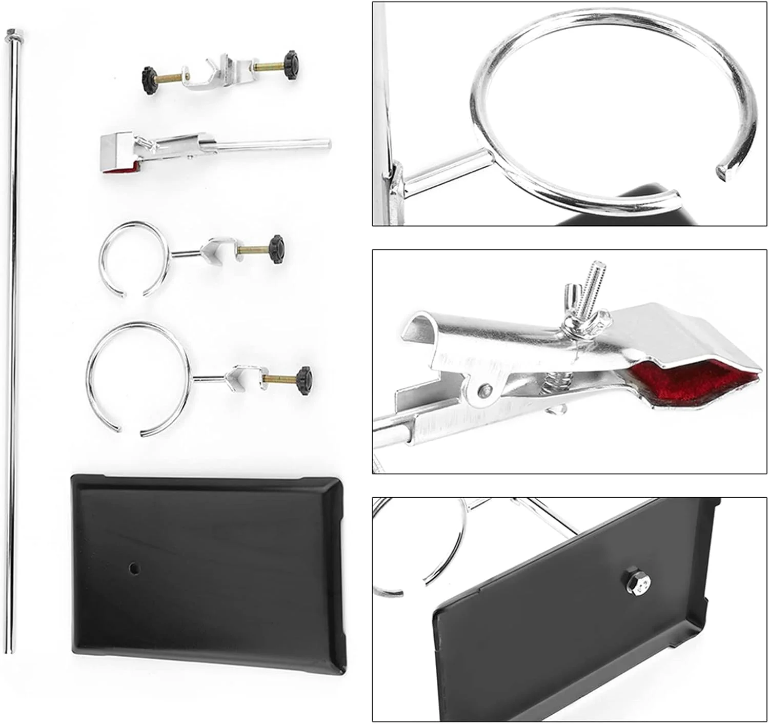 ست لوازم فلزی آزمایشگاهی پایه نگهدارنده فلاسک گیره لوله آزمایشگاهی براکت ابزار