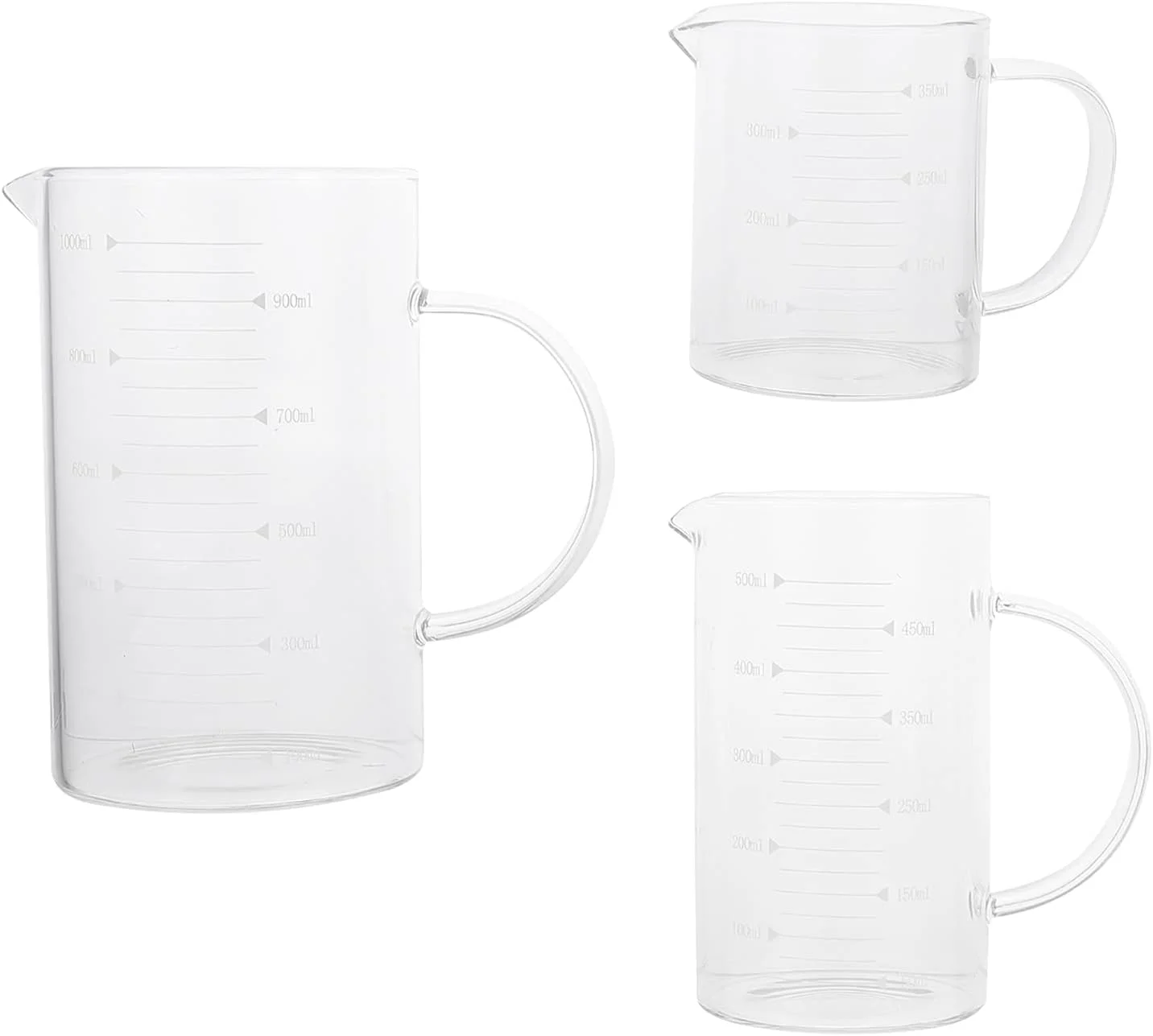 تجهیزات آزمایشگاهی 3 عدد فنجان اندازه گیری شیشه ای مدرج برای اندازه گیری مایعات و نگهداری تجهیزات آزمایشگاهی 3 عدد فنجان اندازه گیری شیشه ای مدرج برای اندازه گیری مایعات و نگهداری