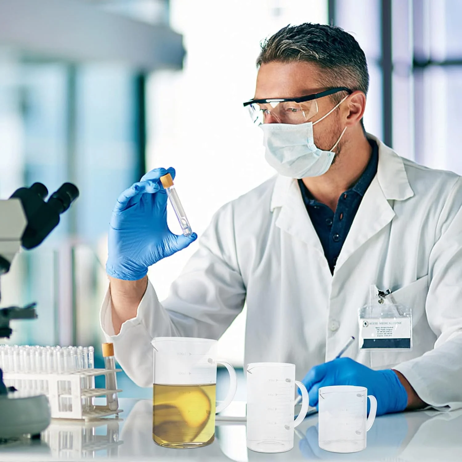 تجهیزات آزمایشگاهی 3 عدد فنجان اندازه گیری شیشه ای مدرج برای اندازه گیری مایعات و نگهداری تجهیزات آزمایشگاهی 3 عدد فنجان اندازه گیری شیشه ای مدرج برای اندازه گیری مایعات و نگهداری