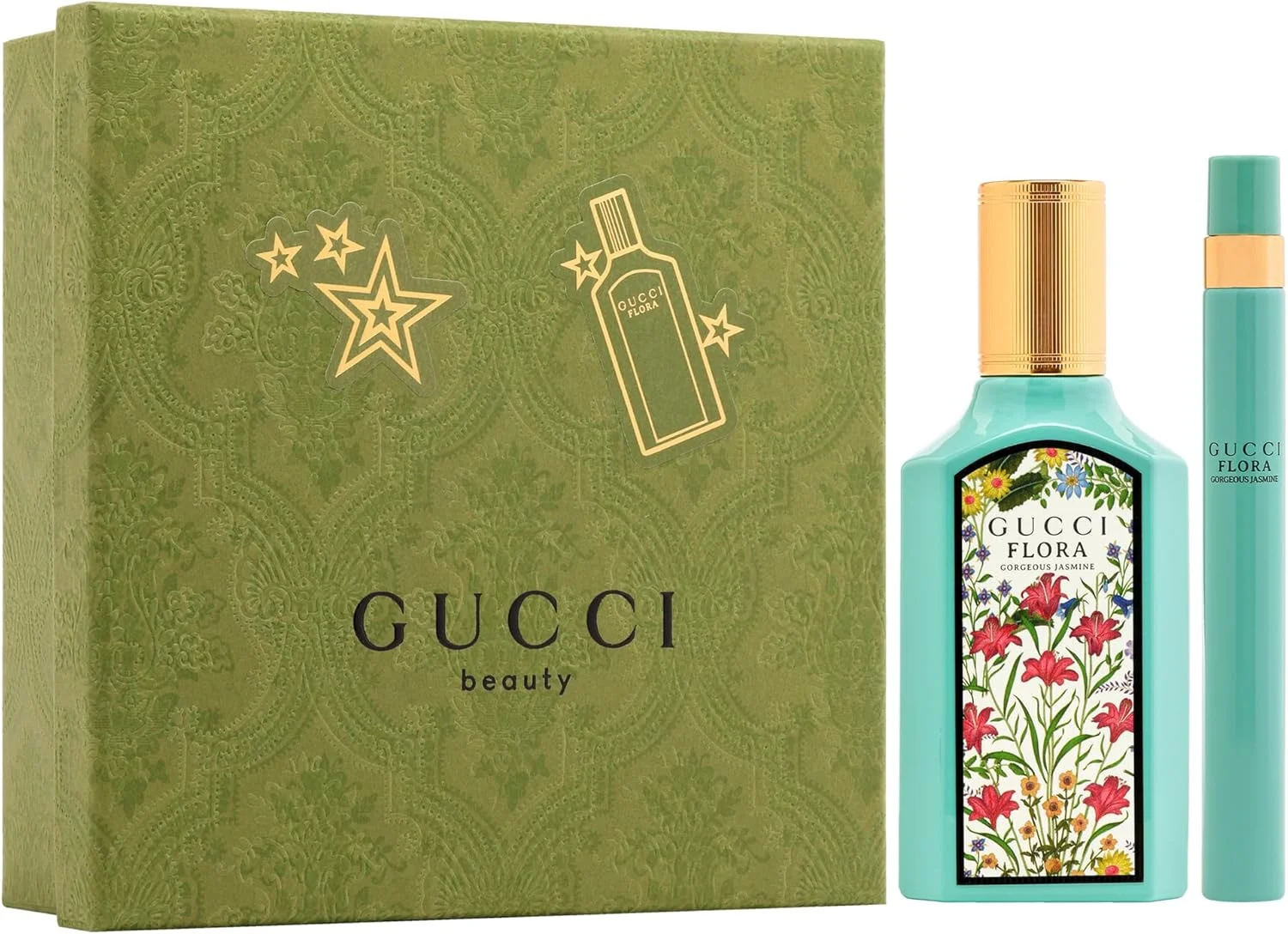 ست ادکلن زنانه Gucci Flora Gorgeous Jasmine (ادو پرفیوم 50 میل + ادو پرفیوم مینی 10 میل)