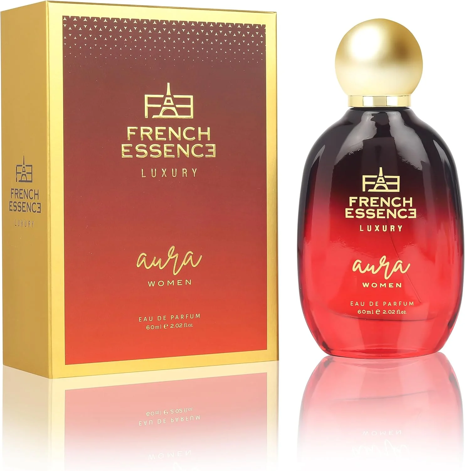 ادو پرفیوم زنانه French Essence، 60 میلی لیتر | عطر لوکس ممتاز | رایحه ماندگار | هدیه برای همسر و دوست دختر (Aura)