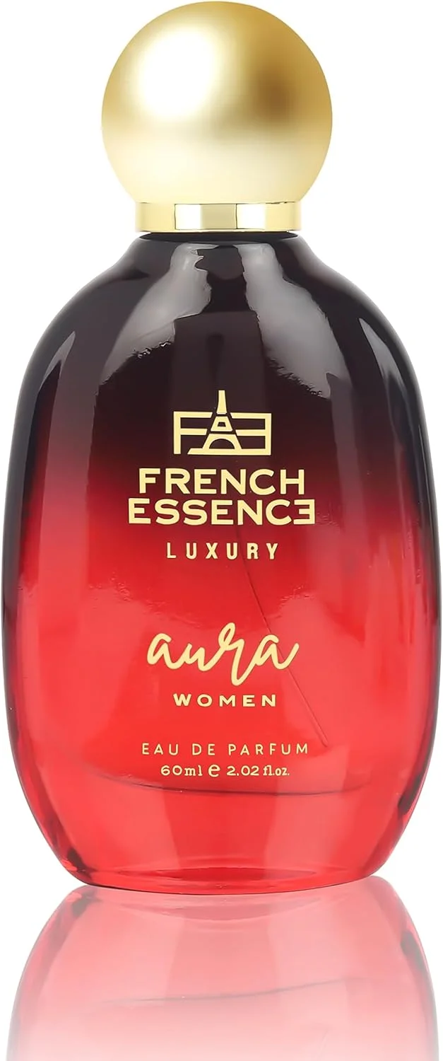 ادو پرفیوم زنانه French Essence، 60 میلی لیتر | عطر لوکس ممتاز | رایحه ماندگار | هدیه برای همسر و دوست دختر (Aura)