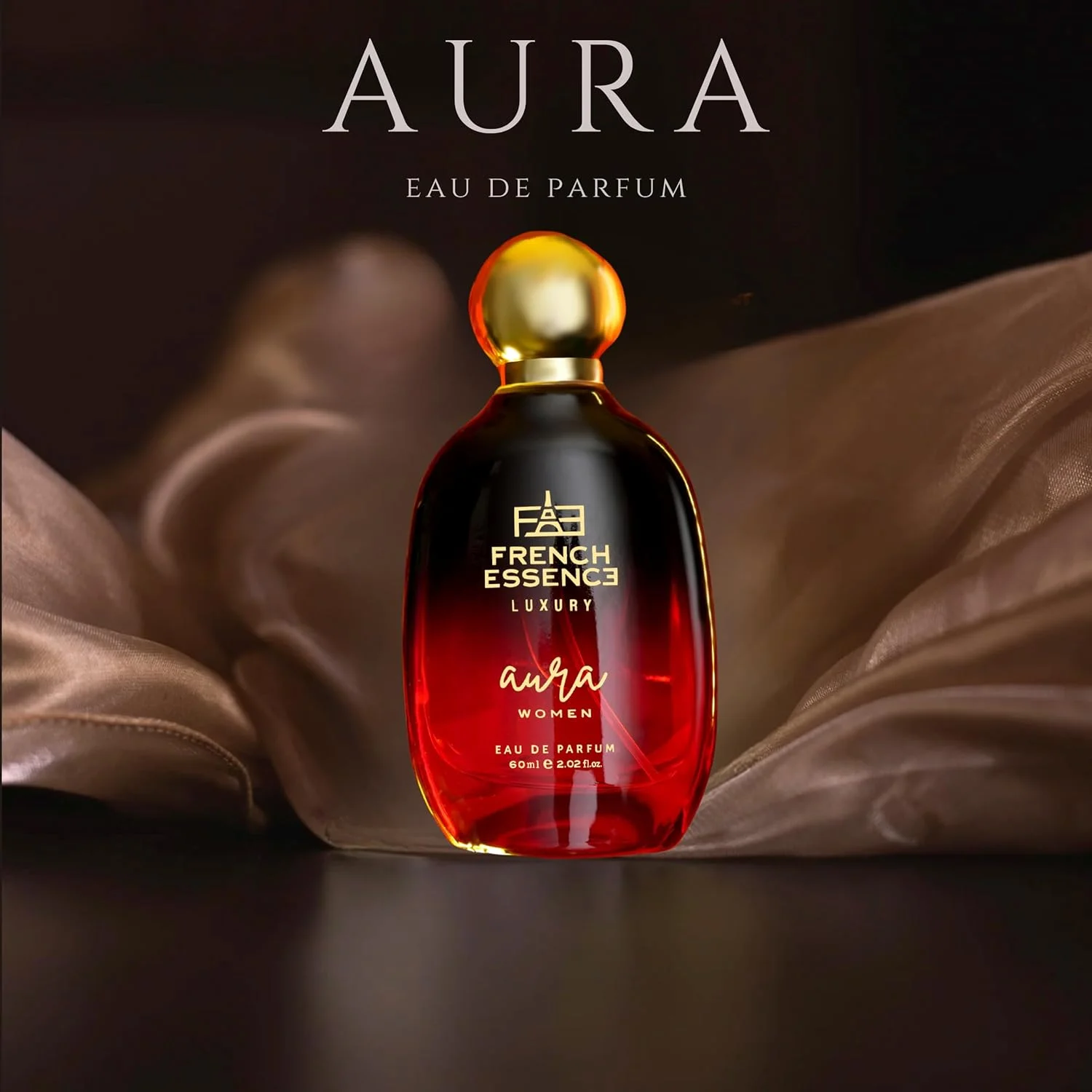 ادو پرفیوم زنانه French Essence، 60 میلی لیتر | عطر لوکس ممتاز | رایحه ماندگار | هدیه برای همسر و دوست دختر (Aura)