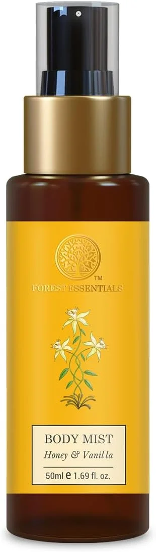 اسپری بدن سایز مسافرتی Forest Essentials با رایحه عسل و وانیل | اسپری بدن طبیعی و آبرسان برای آقایان و بانوان | رایحه لوکس گلی و شرقی | 50 میلی لیتر