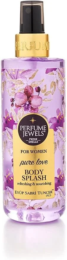 اسپری بدن زنانه ایوب صبری تونجر مدل Perfume Jewels Pure Love حجم 250 میلی لیتر | بادی اسپلش | اسپری خوشبو کننده بدن | ادکلن