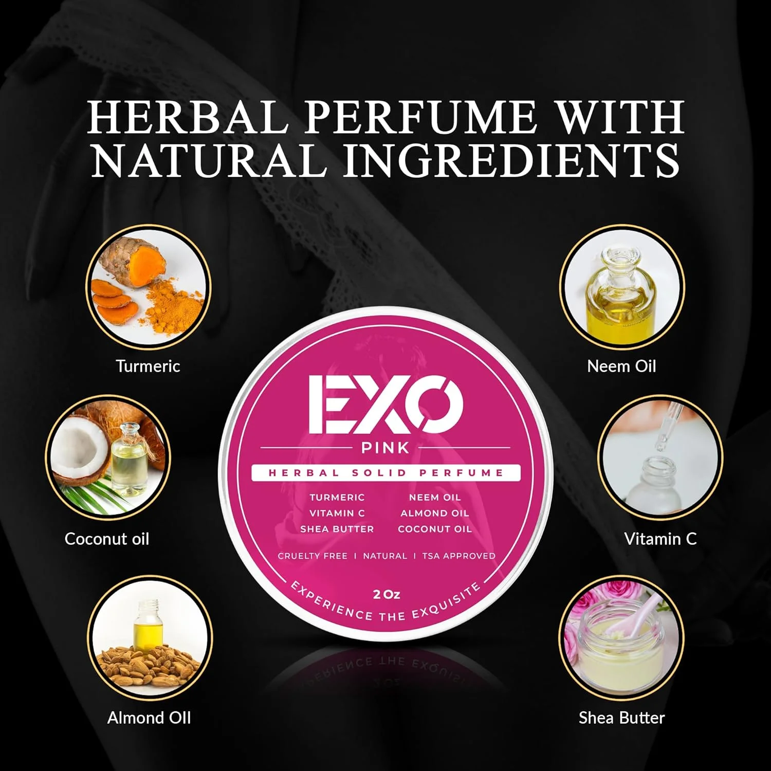 عطر جامد زنانه اکسو پینک هربال ادو پرفیوم، رایحه گلی و شیرین با نت های زنبق، نعناع هندی خاکی، وانیل گرم و پشمک، بدون الکل، بدون تست حیوانی، هدیه، عطر زنانه، 2 اونس عطر جامد زنانه اکسو پینک هربال ادو پرفیوم، رایحه گلی و شیرین با نت های زنبق، نعناع هندی خاکی، وانیل گرم و پشمک، بدون الکل، بدون تست حیوانی، هدیه، عطر زنانه، 2 اونس