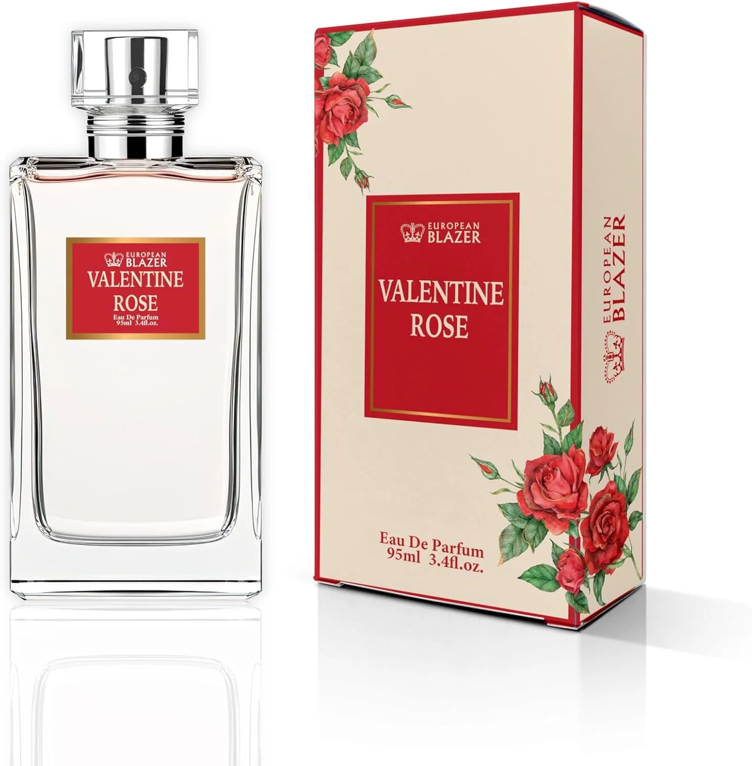 ادکلن زنانه اروپایی بلیزر مدل Valentine Rose با رایحه دسته گل، 95 میلی لیتر