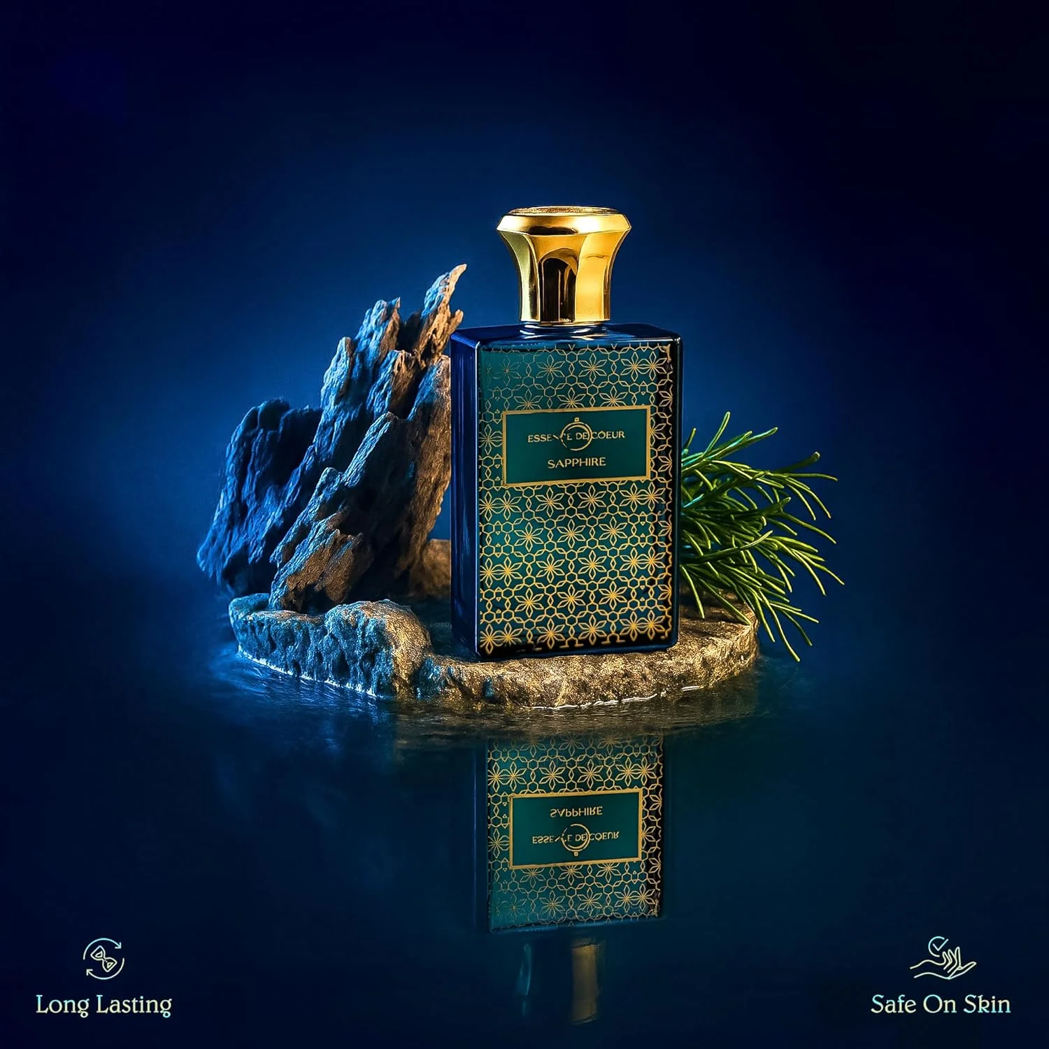 ادو پرفیوم Essence De Coeur Sapphire - عطر عود ماندگار و یونیسکس با رایحه چوب آگار، چرم، رز و عنبر - عطر لوکس شرقی برای مردان و زنان - رایحه جسورانه و چوبی - 100 میلی لیتر ادو پرفیوم Essence De Coeur Sapphire - عطر عود ماندگار و یونیسکس با رایحه چوب آگار، چرم، رز و عنبر - عطر لوکس شرقی برای مردان و زنان - رایحه جسورانه و چوبی - 100 میلی لیتر