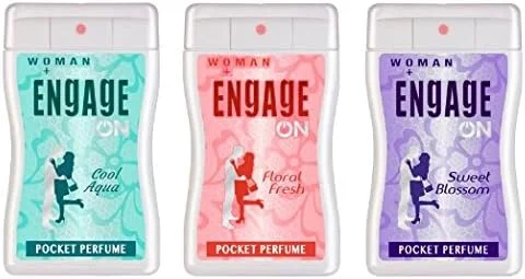 عطر جیبی زنانه اینگیج، 18 میلی لیتر (گل های تازه، شکوفه شیرین، کول آکوا) - بسته 3 عددی