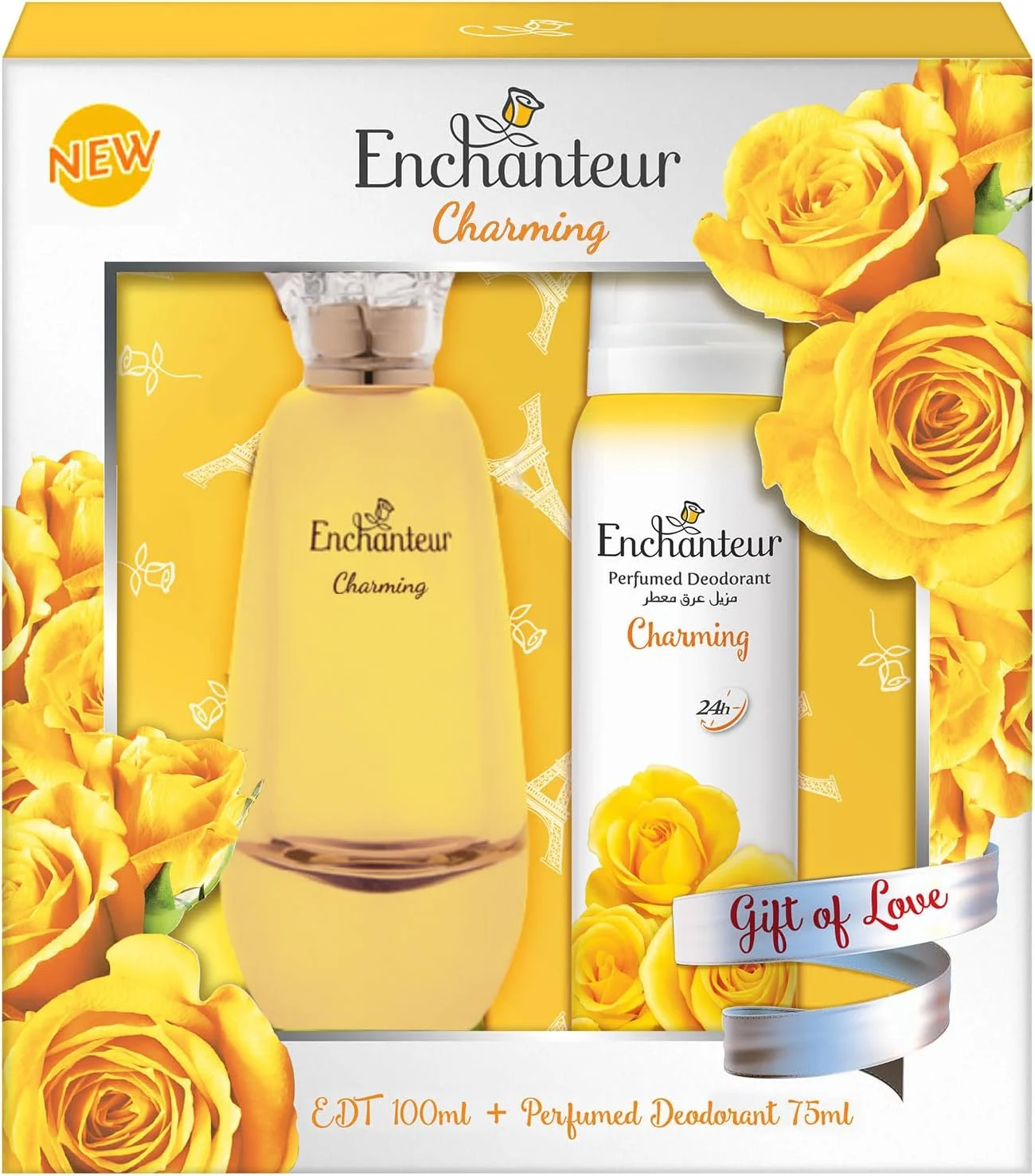 ست هدیه ادو تویلت و دئودورانت معطر انشانتور - چارمینگ، هدیه عشق، 175 میلی لیتر