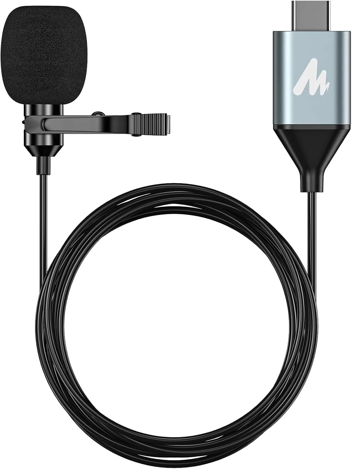 میکروفون یقه ای USB C برند MAONO مدل UL11 مناسب آیفون، آیپد، اندروید، میکروفون خازنی اومنی دایرکشنال برای ضبط صدا، مصاحبه، پادکست ویدیویی، ولاگ، یوتیوب و تیک تاک