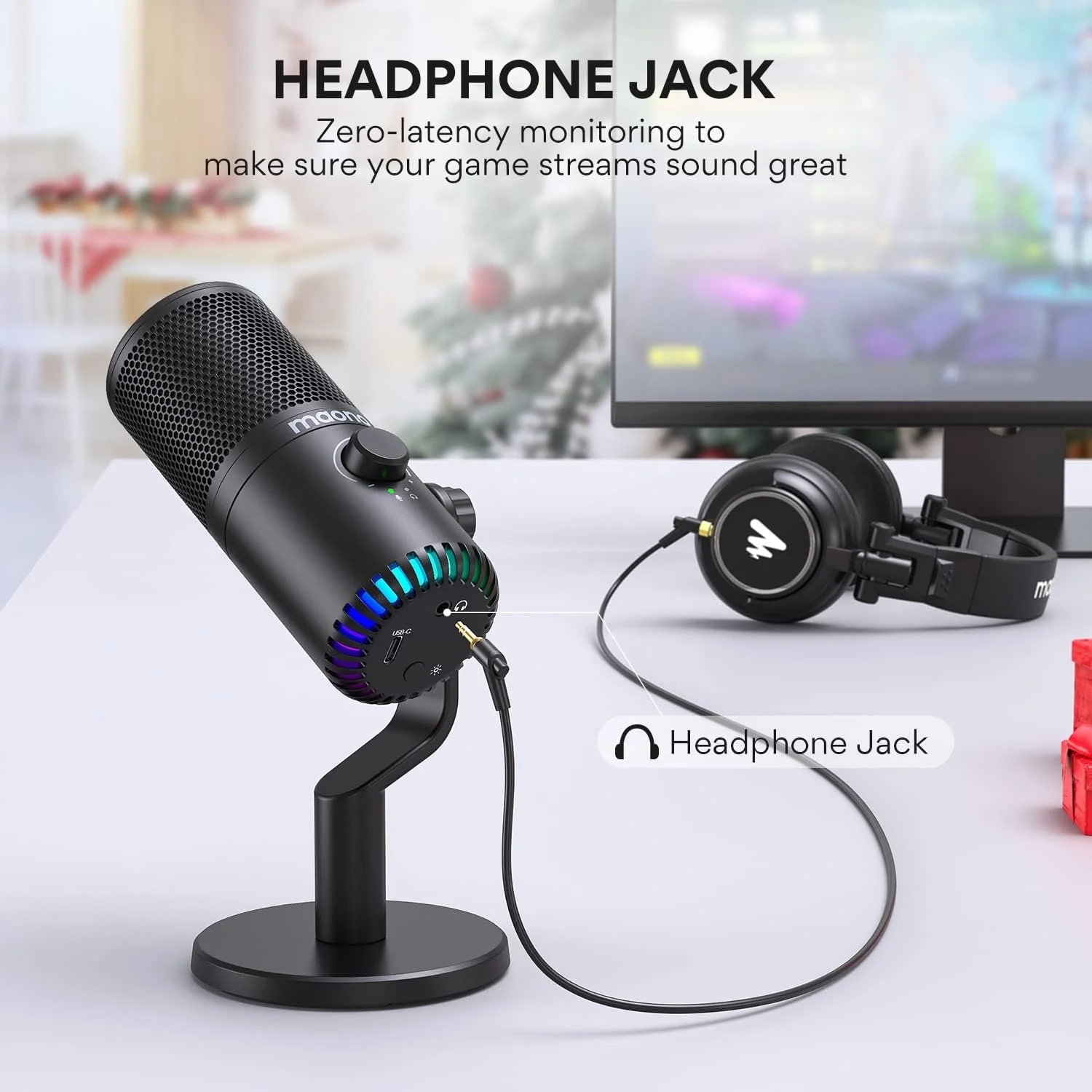 میکروفون گیمینگ کامپیوتر MAONO، میکروفون کاندنسر USB قابل برنامه ریزی برای استریم، پادکست، Twitch، یوتیوب، Discord، کامپیوتر، مک (DM30) میکروفون گیمینگ کامپیوتر MAONO، میکروفون کاندنسر USB قابل برنامه ریزی برای استریم، پادکست، Twitch، یوتیوب، Discord، کامپیوتر، مک (DM30)